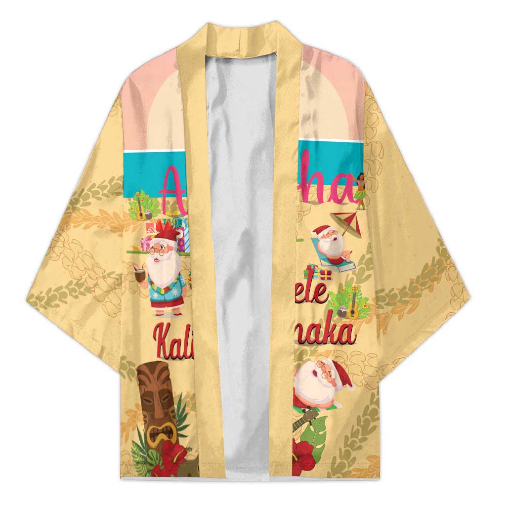 Aloha Hawaii Mele Kalikimaka Kimono Beachy Funny Santa Hawaiian Lei LT14 Unisex Yellow - Polynesian Pride