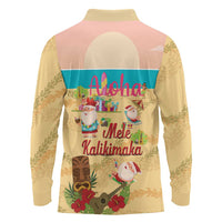 Aloha Hawaii Mele Kalikimaka Long Sleeve Polo Shirt Beachy Funny Santa Hawaiian Lei - Polynesian Pride