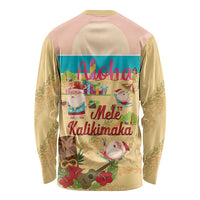 Aloha Hawaii Mele Kalikimaka Long Sleeve Shirt Beachy Funny Santa Hawaiian Lei - Polynesian Pride