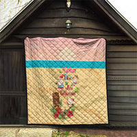 Aloha Hawaii Mele Kalikimaka Quilt Beachy Funny Santa Hawaiian Lei - Polynesian Pride