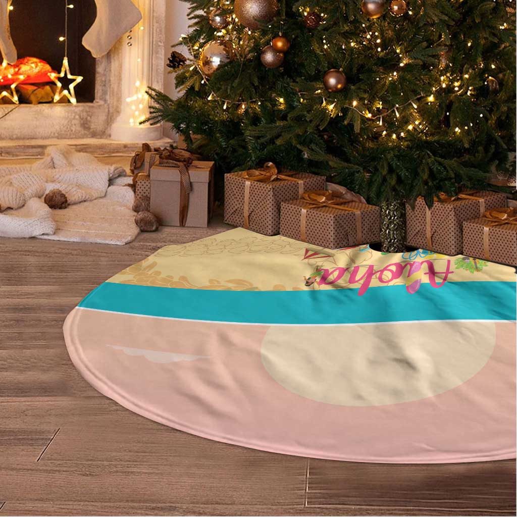 Aloha Hawaii Mele Kalikimaka Tree Skirt Beachy Funny Santa Hawaiian Lei - Polynesian Pride