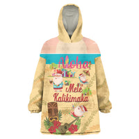 Aloha Hawaii Mele Kalikimaka Wearable Blanket Hoodie Beachy Funny Santa Hawaiian Lei - Polynesian Pride