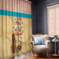 Aloha Hawaii Mele Kalikimaka Window Curtain Beachy Funny Santa Hawaiian Lei - Polynesian Pride