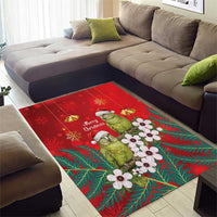New Zealand Kakapo Christmas Area Rug Owl Parrot Santa Sliver Fern Manuka - Red - Polynesian Pride
