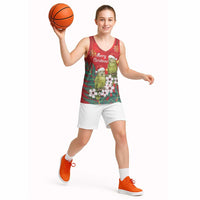 New Zealand Kakapo Christmas Basketball Jersey Owl Parrot Santa Sliver Fern Manuka - Red - Polynesian Pride