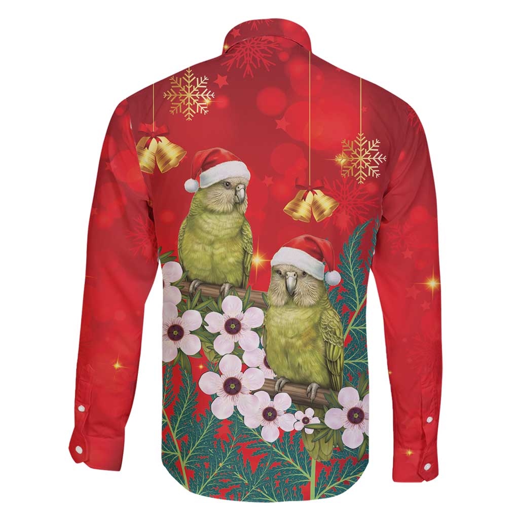 New Zealand Kakapo Christmas Family Matching Mermaid Dress and Hawaiian Shirt Owl Parrot Santa Sliver Fern Manuka - Red - Polynesian Pride