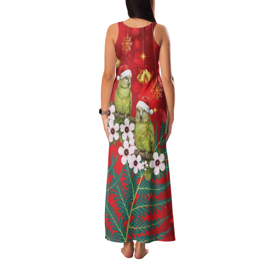 New Zealand Kakapo Christmas Family Matching Tank Maxi Dress and Hawaiian Shirt Owl Parrot Santa Sliver Fern Manuka - Red - Polynesian Pride