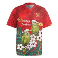 New Zealand Kakapo Christmas Rugby Jersey Owl Parrot Santa Sliver Fern Manuka - Red - Polynesian Pride