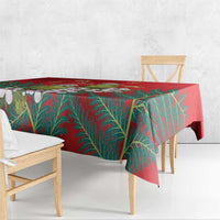 New Zealand Kakapo Christmas Tablecloth Owl Parrot Santa Sliver Fern Manuka - Red - Polynesian Pride
