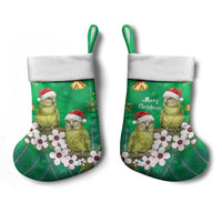 New Zealand Kakapo Christmas Stocking Owl Parrot Santa Sliver Fern Manuka - Green - Polynesian Pride