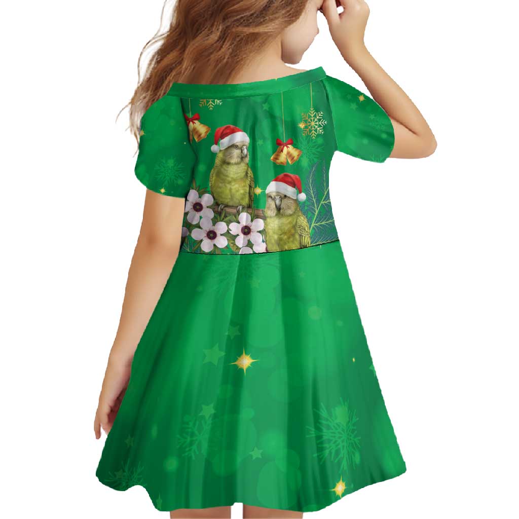 New Zealand Kakapo Christmas Family Matching Summer Maxi Dress and Hawaiian Shirt Owl Parrot Santa Sliver Fern Manuka - Green - Polynesian Pride