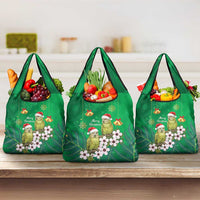 New Zealand Kakapo Christmas Grocery Bag Owl Parrot Santa Sliver Fern Manuka - Green - Polynesian Pride