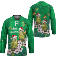 New Zealand Kakapo Christmas Hockey Jersey Owl Parrot Santa Sliver Fern Manuka - Green - Polynesian Pride