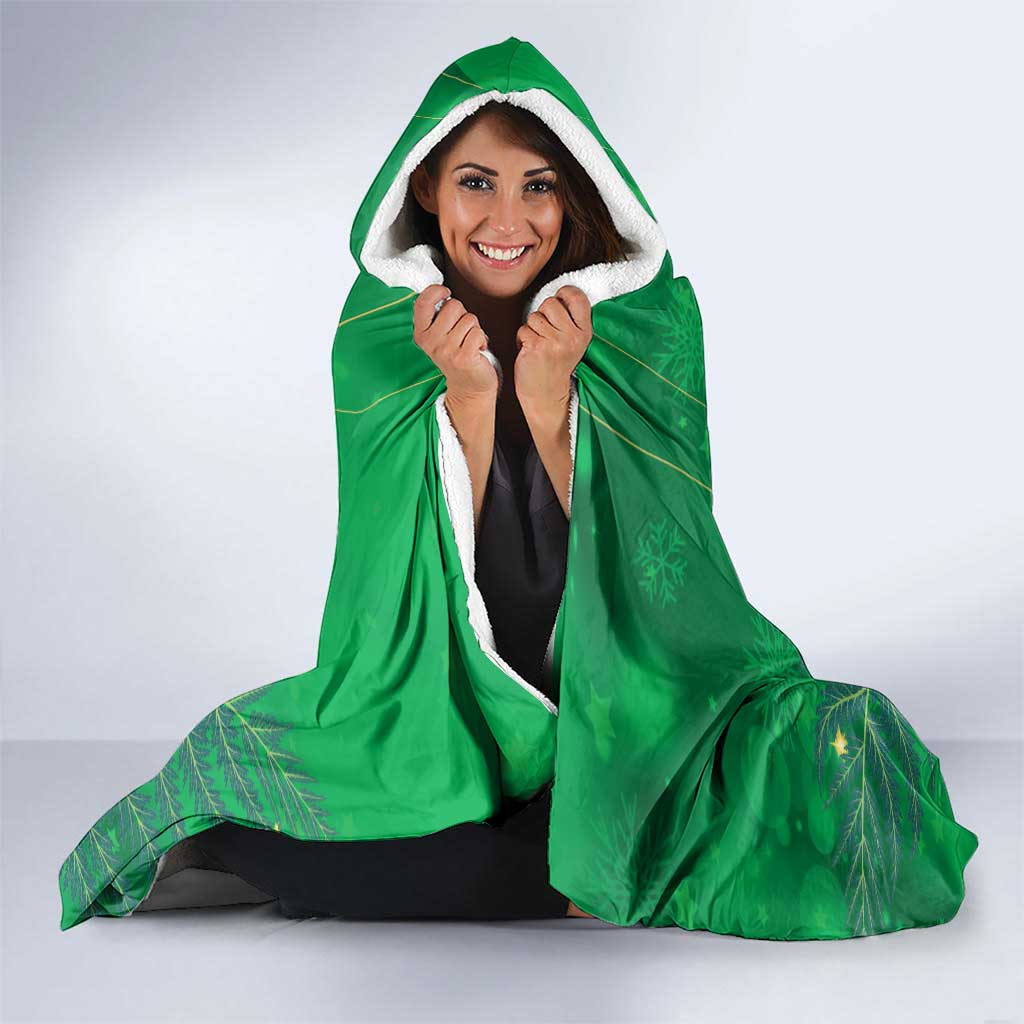 New Zealand Kakapo Christmas Hooded Blanket Owl Parrot Santa Sliver Fern Manuka - Green - Polynesian Pride
