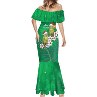 New Zealand Kakapo Christmas Mermaid Dress Owl Parrot Santa Sliver Fern Manuka - Green - Polynesian Pride