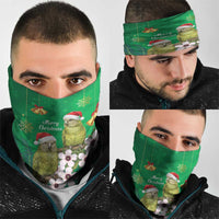 New Zealand Kakapo Christmas Neck Gaiter Owl Parrot Santa Sliver Fern Manuka - Green - Polynesian Pride