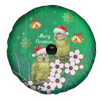 New Zealand Kakapo Christmas Spare Tire Cover Owl Parrot Santa Sliver Fern Manuka - Green - Polynesian Pride