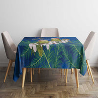 New Zealand Kakapo Christmas Tablecloth Owl Parrot Santa Sliver Fern Manuka - Blue - Polynesian Pride