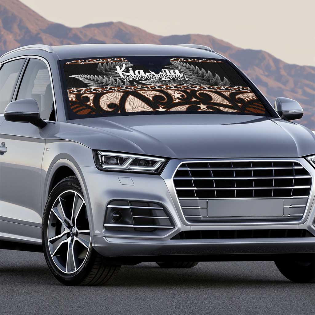 Kia Ora New Zealand Auto Sun Shade Aotearoa Proud Maori Silver Fern - Polynesian Pride