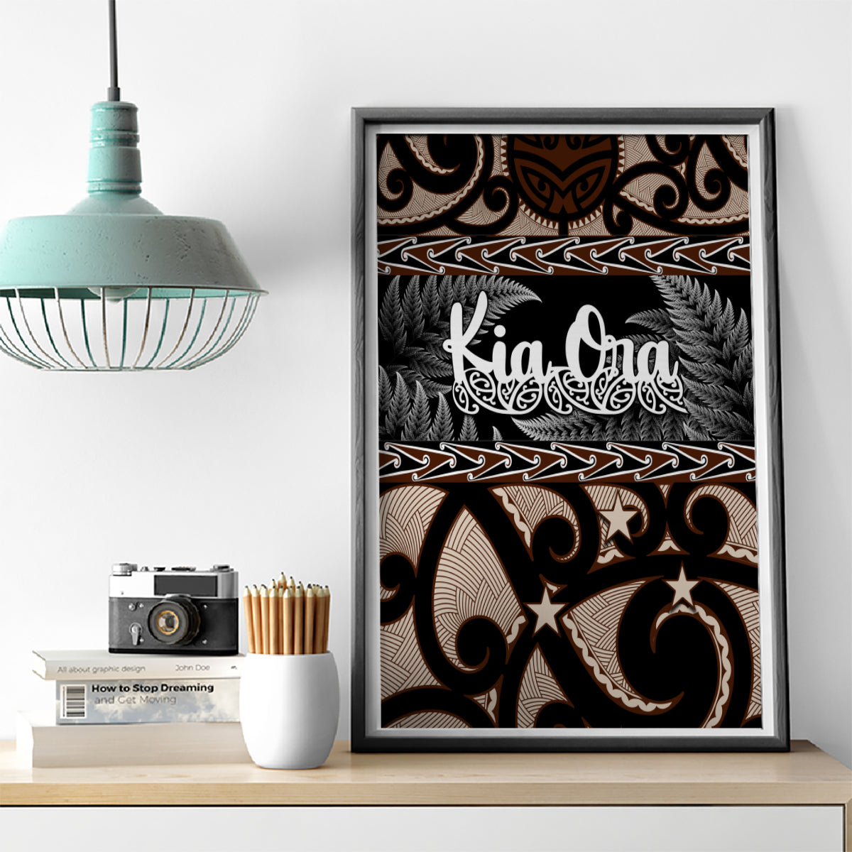Kia Ora New Zealand Canvas Wall Art Aotearoa Proud Maori With Silver Fern LT14 - Polynesian Pride