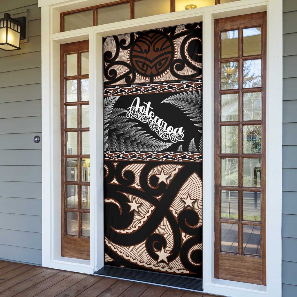 Kia Ora New Zealand Door Cover Aotearoa Proud Maori Silver Fern - Polynesian Pride