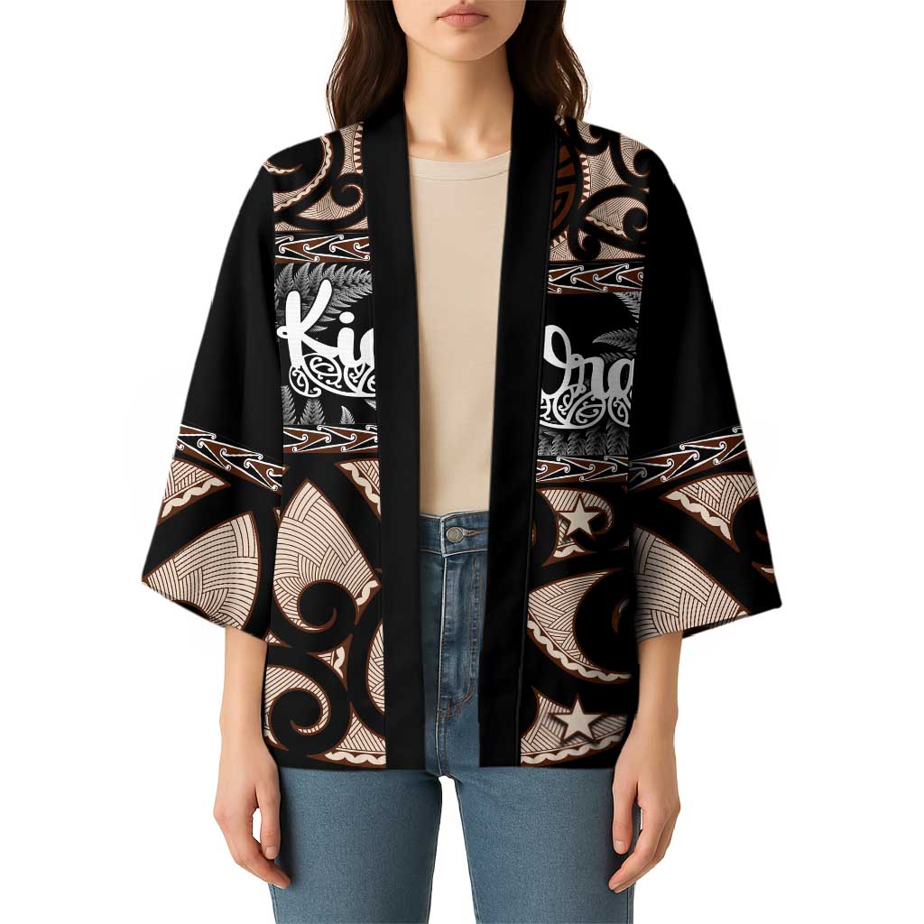 Kia Ora New Zealand Kimono Aotearoa Proud Maori Silver Fern - Polynesian Pride