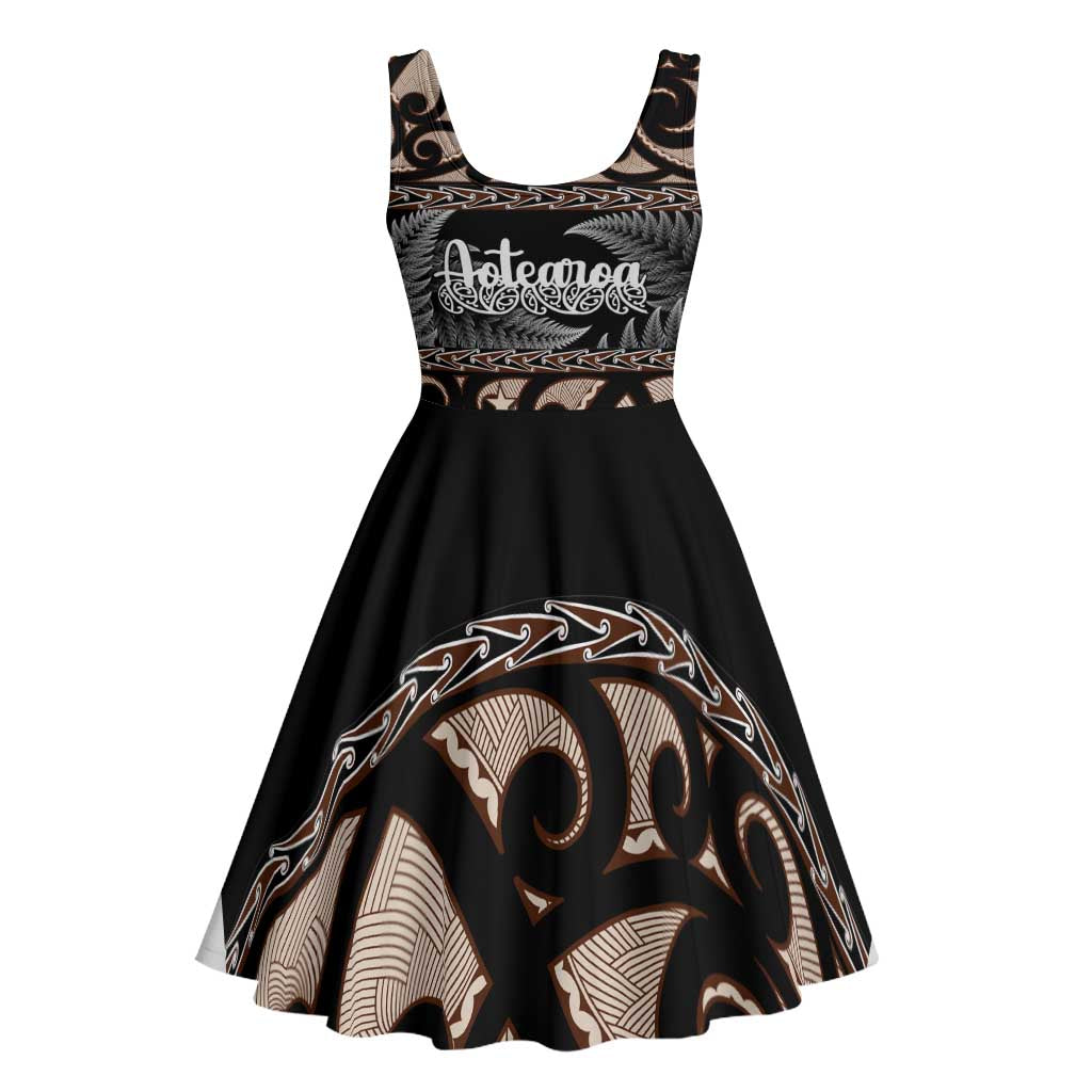 Kia Ora New Zealand Midi Dress Aotearoa Proud Maori Silver Fern - Polynesian Pride