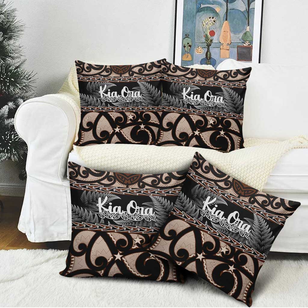 Kia Ora New Zealand Pillow Cover Aotearoa Proud Maori Silver Fern - Polynesian Pride