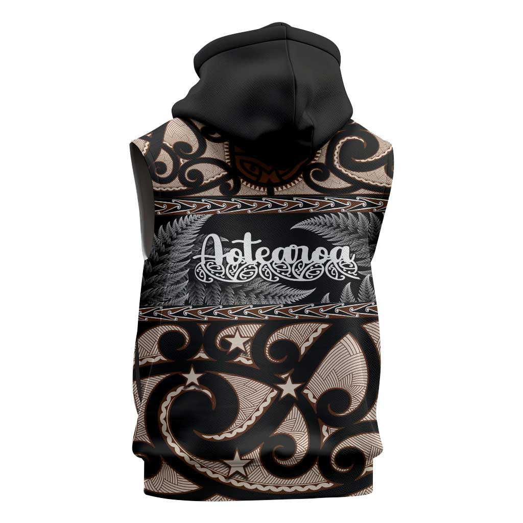 Kia Ora New Zealand Sleeveless Zip Hoodie Aotearoa Proud Maori Silver Fern - Polynesian Pride