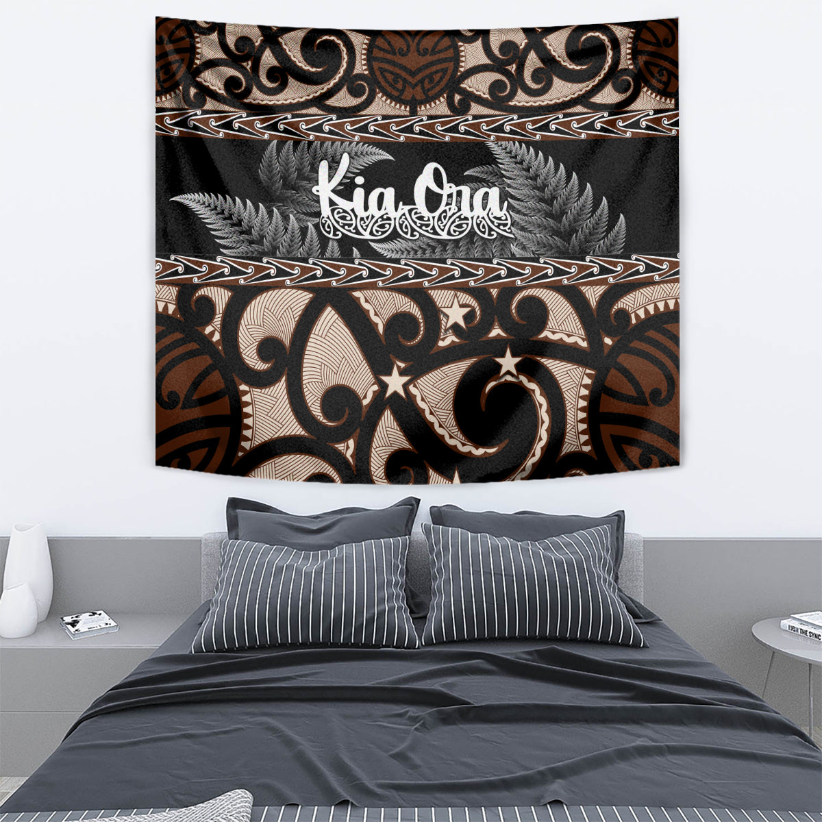 Kia Ora New Zealand Tapestry Aotearoa Proud Maori With Silver Fern LT14 - Polynesian Pride