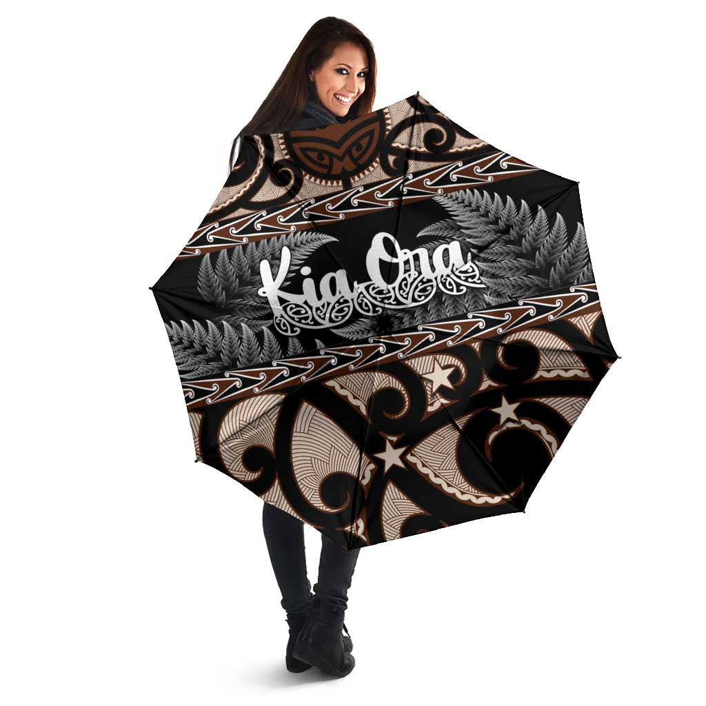 Kia Ora New Zealand Umbrella Aotearoa Proud Maori Silver Fern - Polynesian Pride