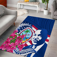 Guam Martin Luther King Jr Day Area Rug I Have A Dream Guahan Seal With Bougainvillea LT14 - Polynesian Pride