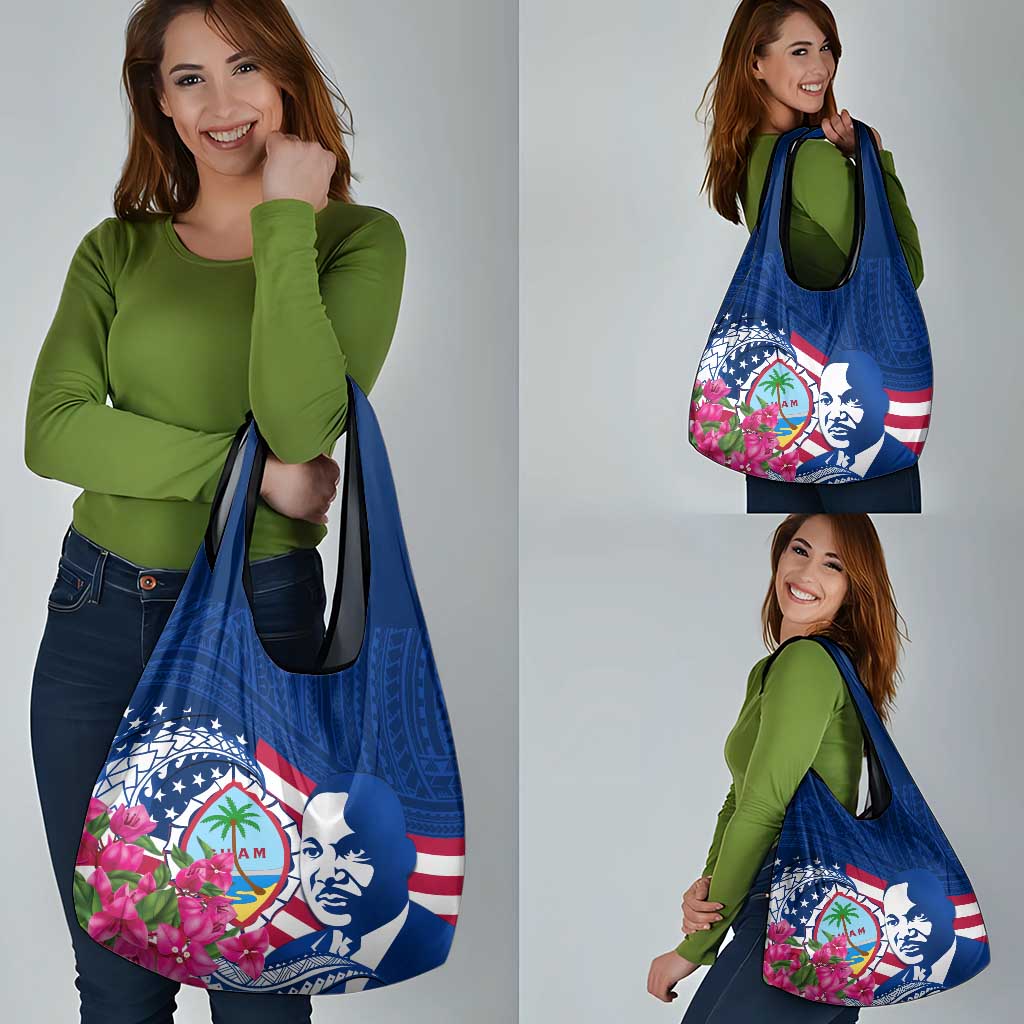 Guam Martin Luther King Jr Day Grocery Bag I Have A Dream Guahan Seal With Bougainvillea