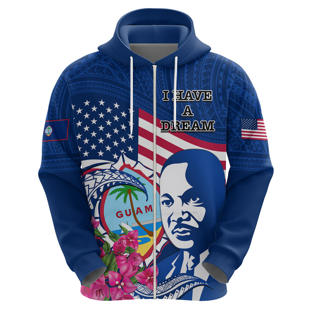 Guam Martin Luther King Jr Day Hoodie I Have A Dream Guahan Seal With Bougainvillea LT14 - Polynesian Pride