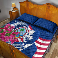 Guam Martin Luther King Jr Day Quilt Bed Set I Have A Dream Guahan Seal With Bougainvillea LT14 - Polynesian Pride