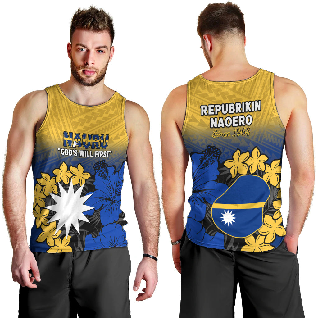 Nauru Independence Day Men Tank Top Repubrikin Naoero Polynesian Pattern LT14 - Polynesian Pride