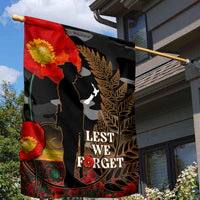 New Zealand ANZAC Day Garden Flag Lest We Forget Silver Fern With Camouflage LT14 - Polynesian Pride