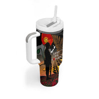 New Zealand ANZAC Day Tumbler With Handle Lest We Forget Silver Fern With Camouflage LT14 - Polynesian Pride