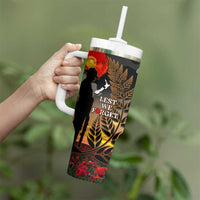 New Zealand ANZAC Day Tumbler With Handle Lest We Forget Silver Fern With Camouflage LT14 - Polynesian Pride