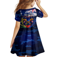 Australia And New Zealand ANZAC Day Family Matching Long Sleeve Bodycon Dress and Hawaiian Shirt Lest We Forget Silver Fern With Golden Wattle LT14 - Polynesian Pride