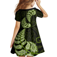 Green New Zealand Paisley Silver Fern Family Matching Tank Maxi Dress and Hawaiian Shirt Aotearoa Maori LT14 - Polynesian Pride