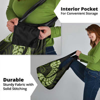 Green New Zealand Paisley Silver Fern Grocery Bag Aotearoa Maori