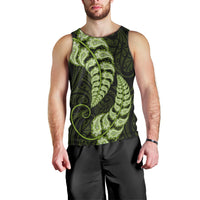 Green New Zealand Paisley Silver Fern Men Tank Top Aotearoa Maori LT14 - Polynesian Pride