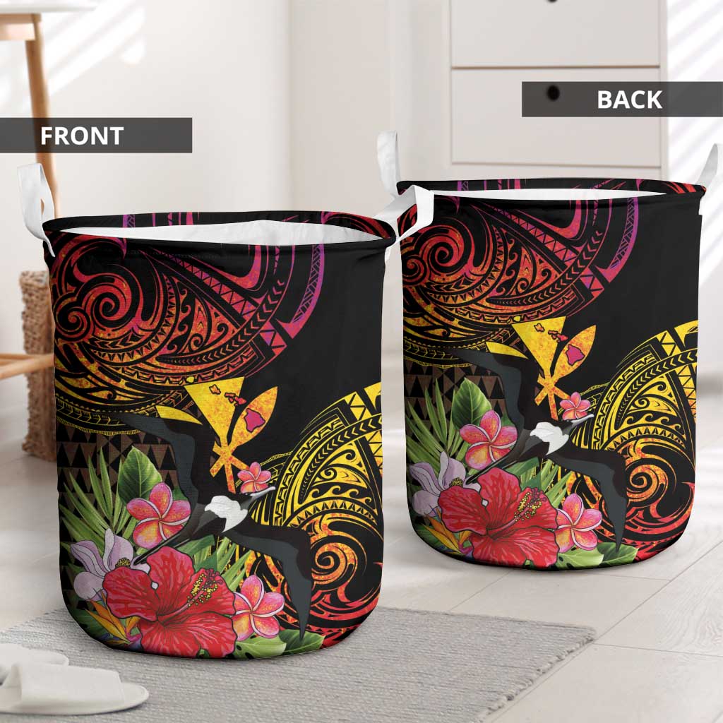 Hawaii Iwa Bird Laundry Basket Great Frigatebird Kanaka Tropical Hippie Style LT14 - Polynesian Pride