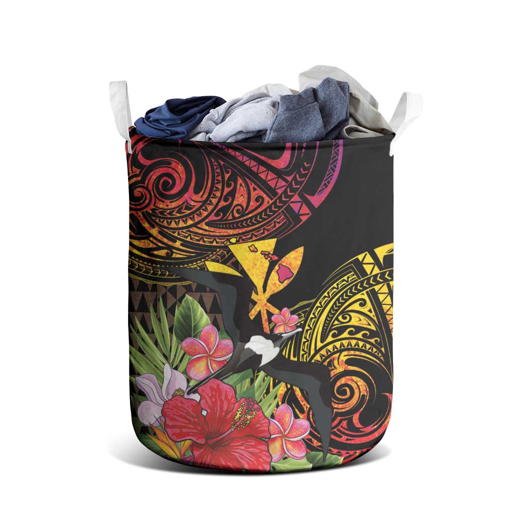 Hawaii Iwa Bird Laundry Basket Great Frigatebird Kanaka Tropical Hippie Style LT14 - Polynesian Pride