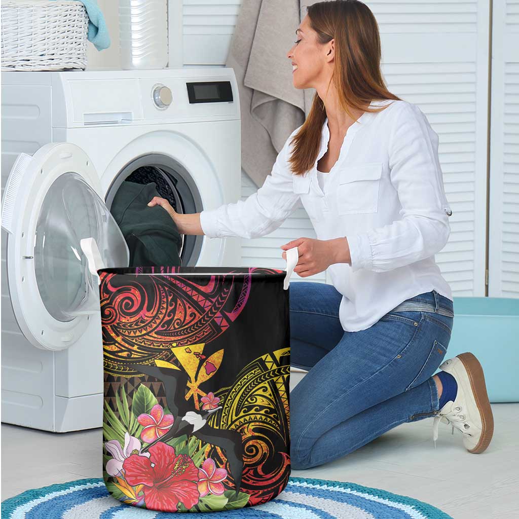 Hawaii Iwa Bird Laundry Basket Great Frigatebird Kanaka Tropical Hippie Style LT14 - Polynesian Pride