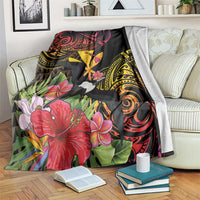 Hawaii Iwa Bird Blanket Great Frigatebird Kanaka Tropical Hippie Style LT14 Black - Polynesian Pride
