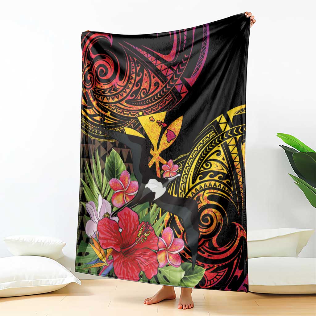 Hawaii Iwa Bird Blanket Great Frigatebird Kanaka Tropical Hippie Style LT14 - Polynesian Pride