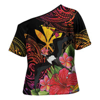 Hawaii Iwa Bird Cross Shoulder Shirt Great Frigatebird Kanaka Tropical Hippie Style LT14 - Polynesian Pride