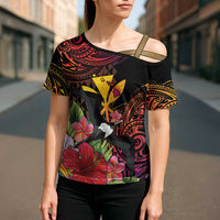 Hawaii Iwa Bird Cross Shoulder Shirt Great Frigatebird Kanaka Tropical Hippie Style LT14 - Polynesian Pride